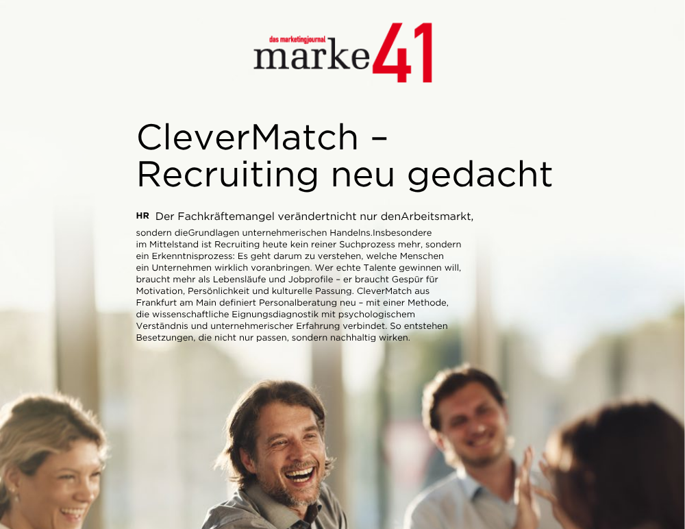 CleverMatch – Recruiting neu gedacht marke41