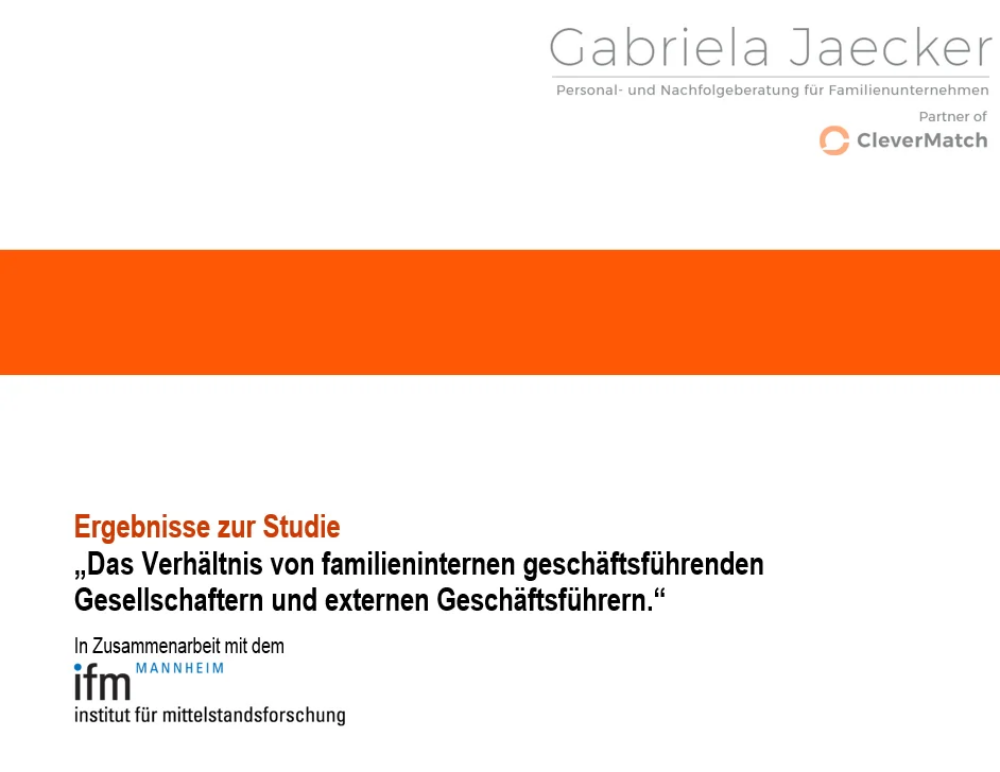 Studie Verhältnis familieninterne und externe Geschäftsführer