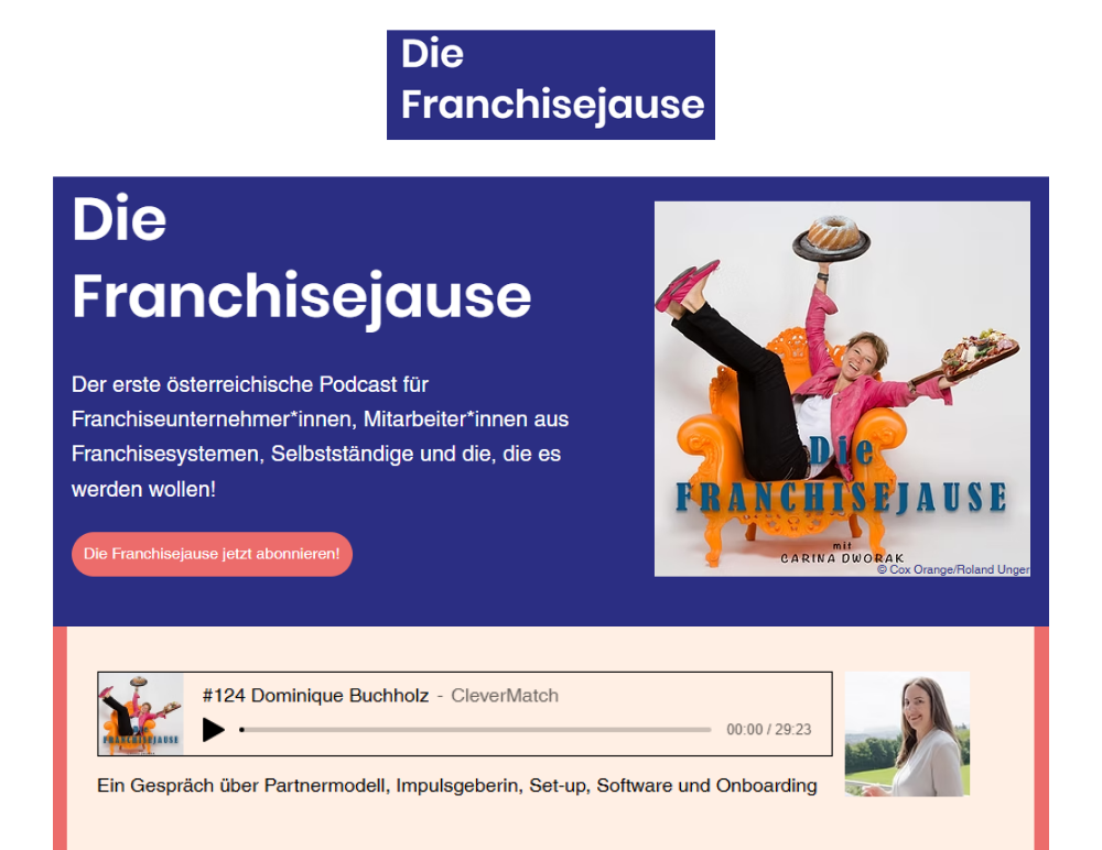 Podcast-Folge: Dominique Buchholz bei „Die Franchise Jause“