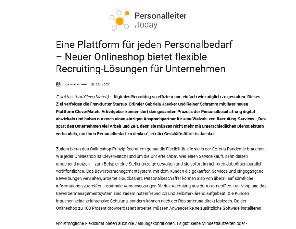 Eine Plattform für jeden Personalbedarf